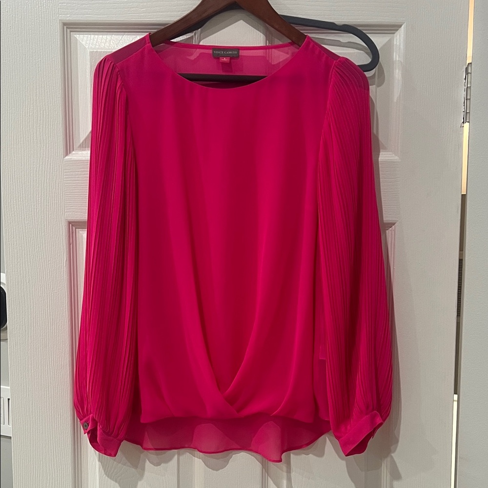 Vince Camuto Fuchsia Pleated Blouse
Size small